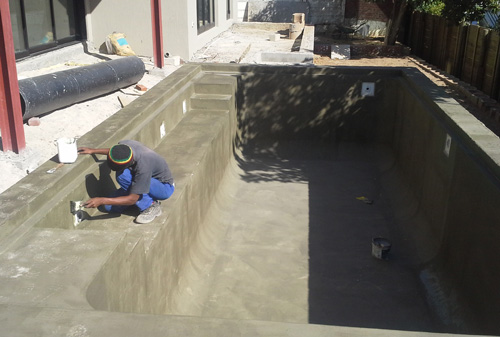 Pool Waterproofing before tiling.